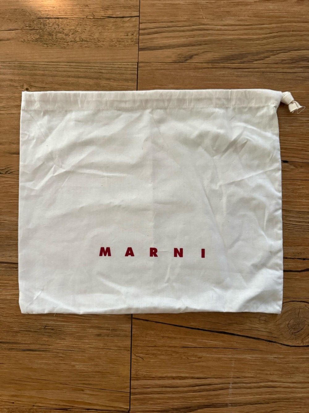 Marni Cotton Dust Bag | Cream Canvas Drawstring Storage Pouch